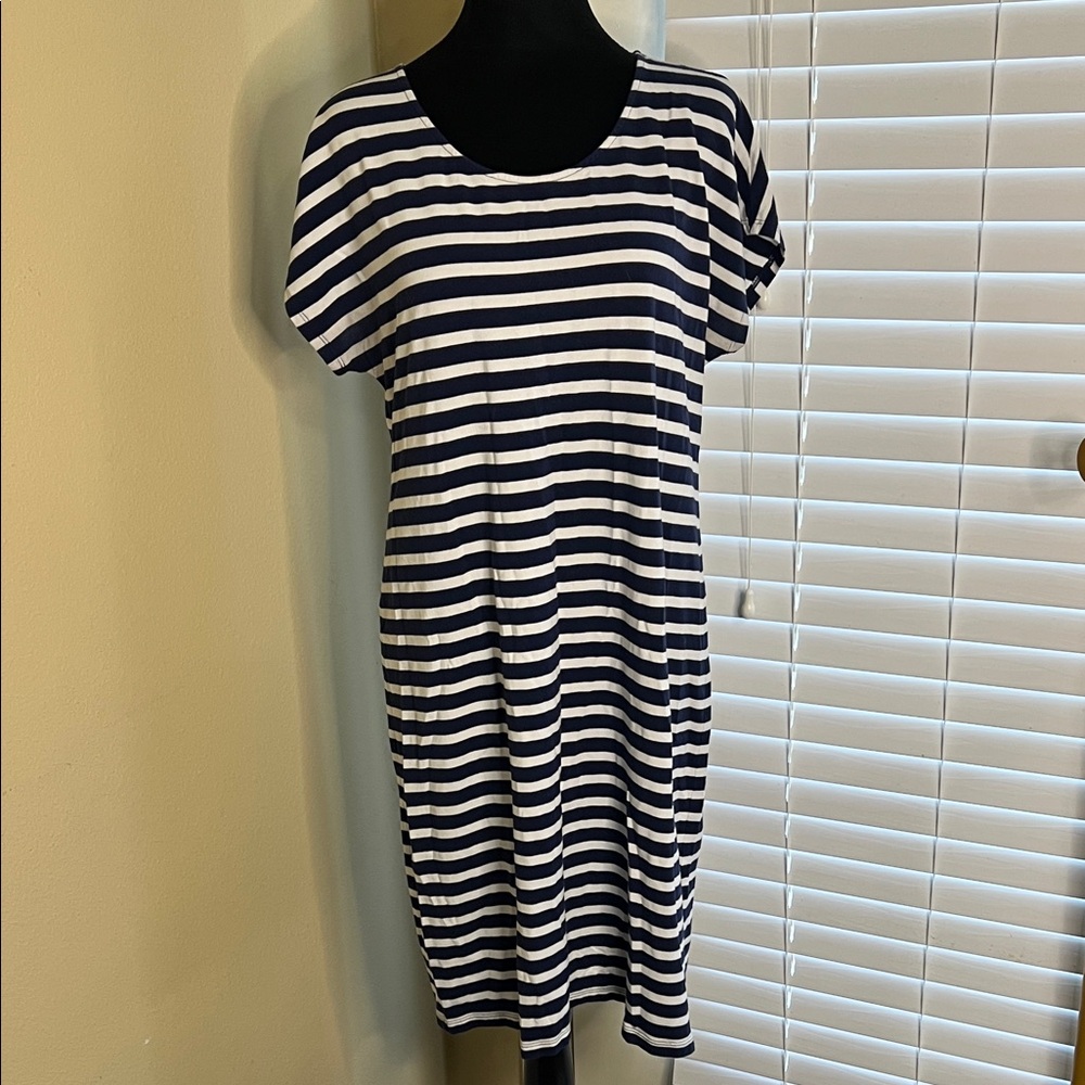 Lands' End Classic Striped Midi Dress